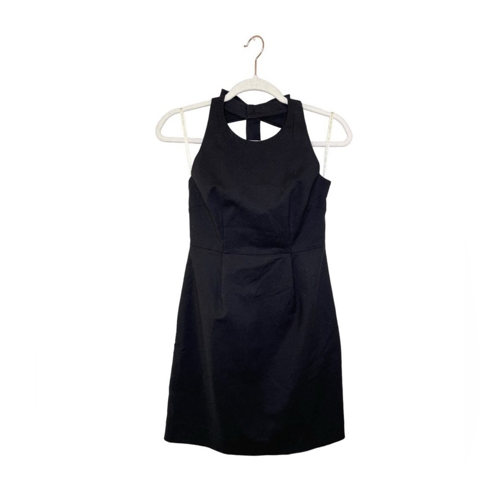 ♠️EUC Kate Spade Billie Bow T-Back Dress in Black Sheath Mini Sleeveless Size 4
